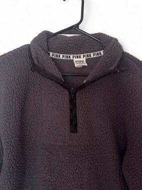 PINK Victoria's Secret Sherpa Half-Zip Pullover Sweater